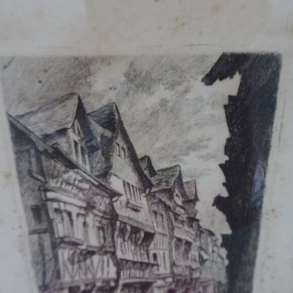 Emile LEROI (1887-1944) Engraving France Pencil Signed Lisieux La Rue Aux Fevres - Picture 11 of 16